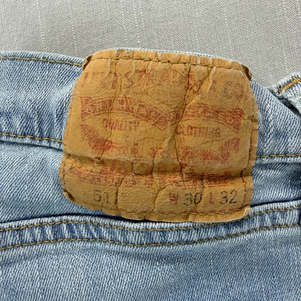Levi's 511 Slim Fit Jeans Denim Light Blue Solid 30x32 Water<Less 04511-1432